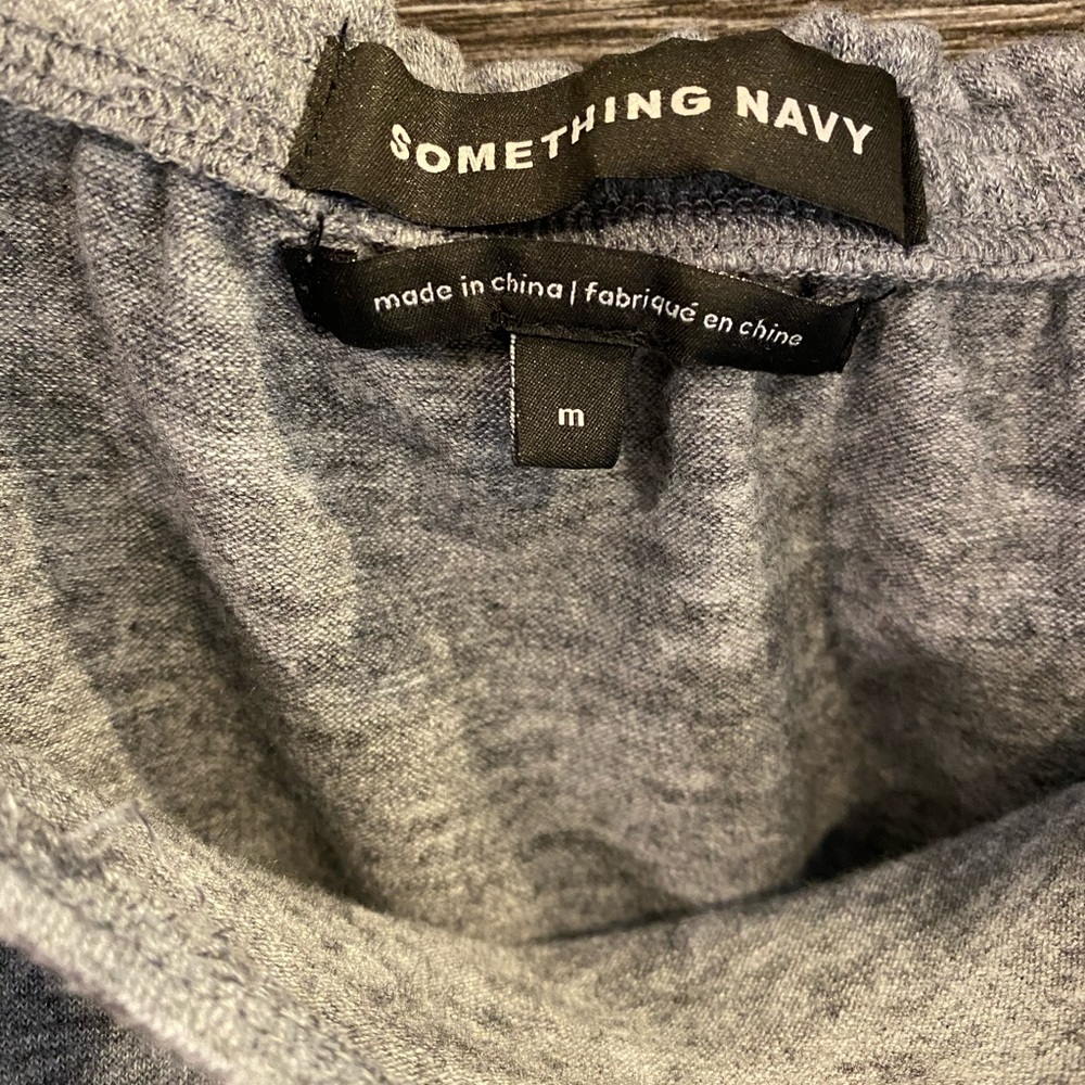 Something Navy gray top